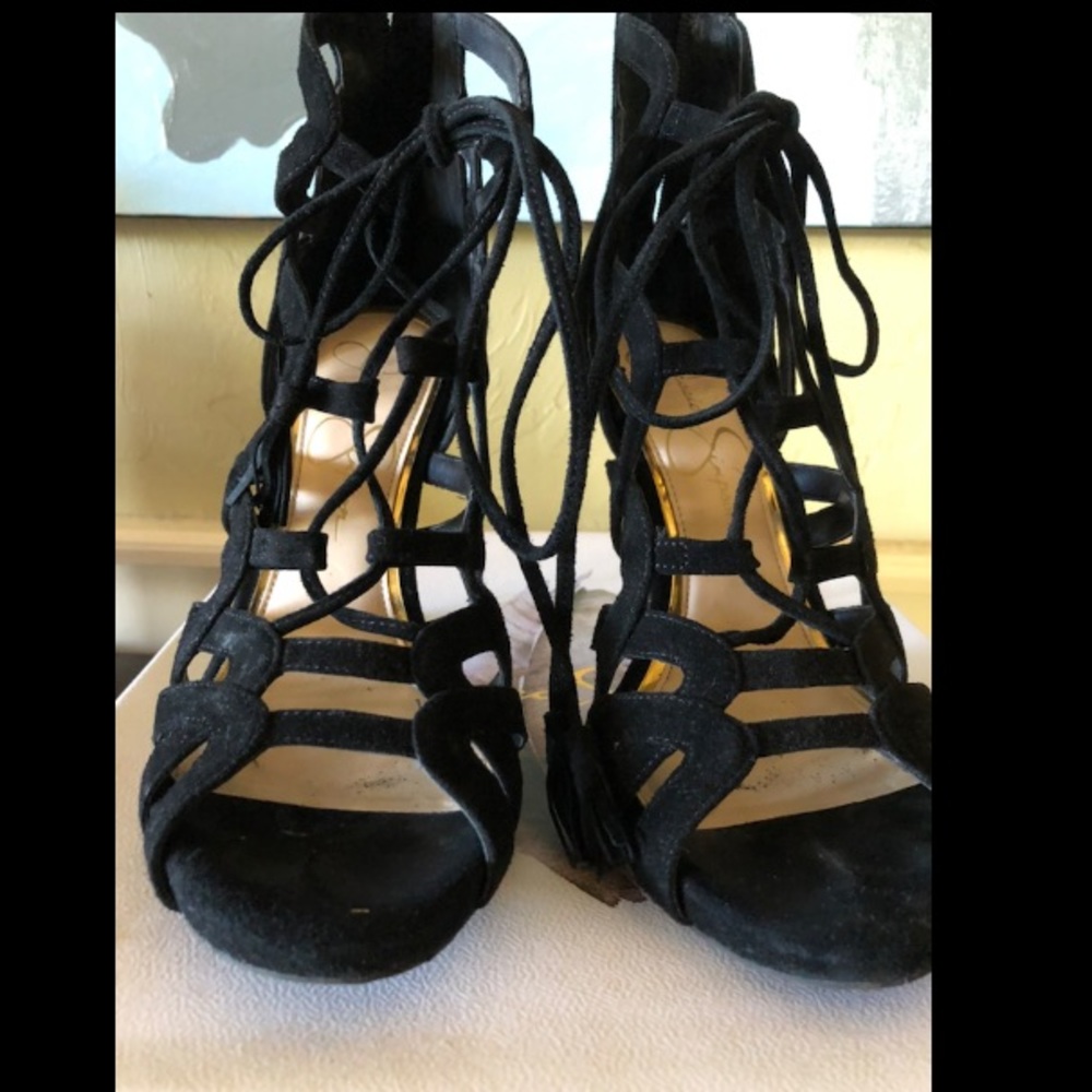 Jessica Simpson black suede Racine heels